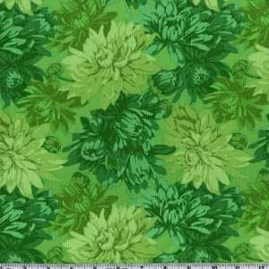   Collection Packed Mums Green Fabric By The Yard Arts, Crafts & Sewing