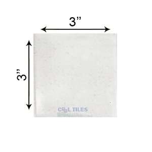   opaque satin 3 x 3 ceramic tile in powdered sugar