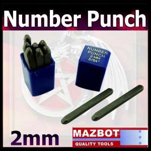 Mazbot 9pc Steel Number Die Stamp 2mm Metal Punch Set  