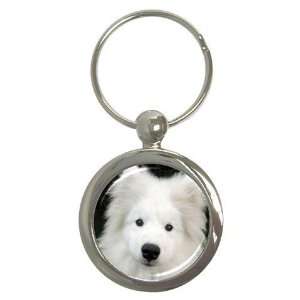  Samoyed Puppy Dog Round Key Chain AA0760 