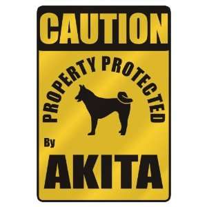    PROPERTY PROTECTED BY AKITA  PARKING SIGN DOG