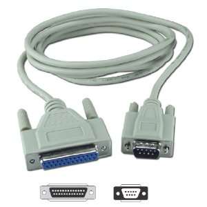  QVS 10ft DB9 Male to DB25 Female Cable for Modem & HP DB9 