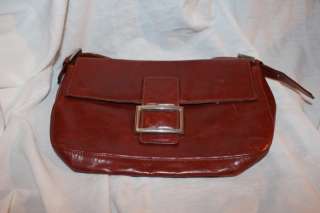 CRISTIAN Brown Leather Baguette Vtg Italy Bag  