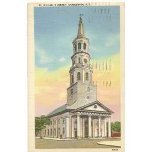   Vintage Postcard   St. Michaels Church   Charleston South Carolina