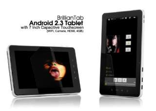 BrillianTab   Android 2.3 Tablet with 7 Capacitive Touchscreen  WiFi 
