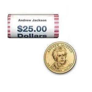  2008 Presidential Dollar Andrew Jackson Roll of 25 Coins 