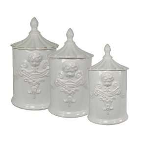  Angelica White Canisters (White) (8H x 4.5W x 4.5D 