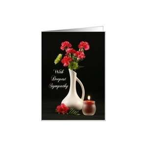  With Deepest Sympathy   Carnations and Candle Card Health 