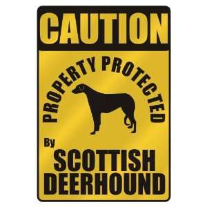   PROTECTED BY SCOTTISH DEERHOUND  PARKING SIGN DOG