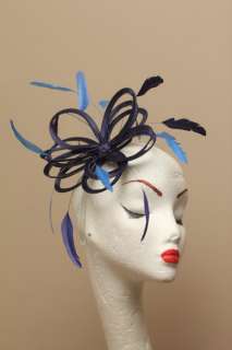 New Navy & Royal Blue Fascinator Hat Headpiece wedding  