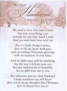 My Dear Husband, I miss you, at Christmas