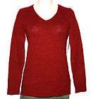 debbie morgan red v neck sweater tunic top womens size