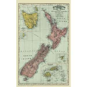   ZEALAND, TAZMANIA, & THE FIGI ISLANDS MAP BY RAND, McNALLY & CO. 1897