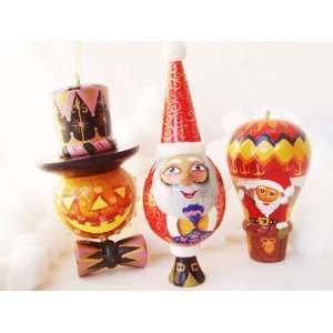 Russian Handcrafted Wood Doll Holiday Christmas Ornaments 