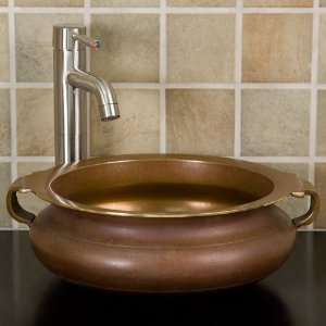  18 Artemis Bronze Vessel Sink with Handles   Weathered 