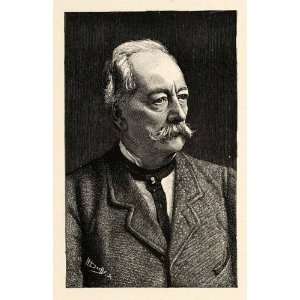1898 Wood Engraving Art Charles Rochussen Portrait 19th Century Dutch 