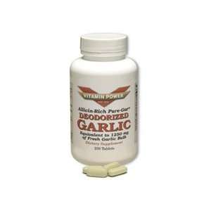 Deodorized Garlic, 1250mg Garlic Equivalent, 100 Tablets per Bottle (3 