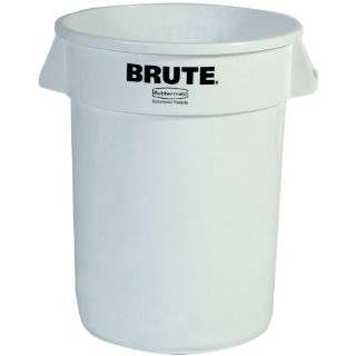   White 44 Gallon Brute LLDPE Heavy Duty Round Container without Lid