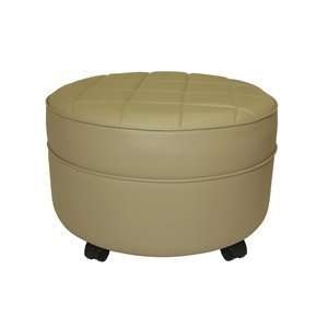   890R Vcobble GLDS Large Round QuiltTop Ottoman