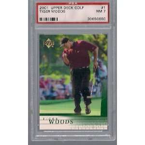  2001 Upper Deck #1 Tiger Woods RC ROOKIE PSA 7 Everything 