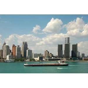  Detroit Skyline Daytime   Peel and Stick Wall Decal by 
