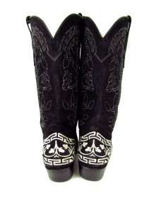   custom embroidered horses DENVER BOOT CO western cowboy 8.5 M  