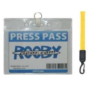  Clear Horizontal Badge ID Holder with YELLOW Lanyard 