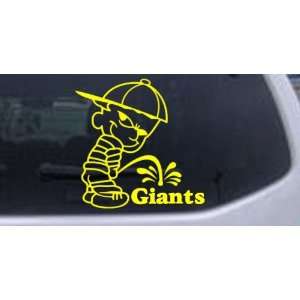Pee On Giants Car Window Wall Laptop Decal Sticker    Yellow 3in X 3in
