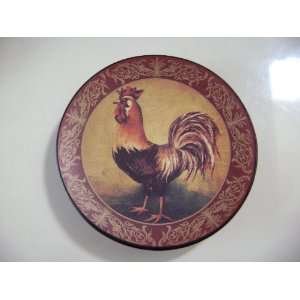    4 Painted Decorative Rooster Ceramic Plate