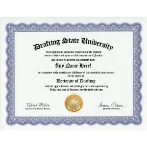  Drafting Degree Custom Gag Diploma Doctorate Certificate 