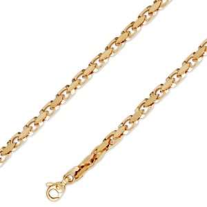  14K Solid Yellow Gold Hip Hop Bullet Chain Necklace 4mm (5 