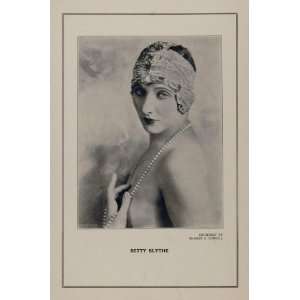  1927 Silent Film Star Betty Blythe Ernest Cowell Print 