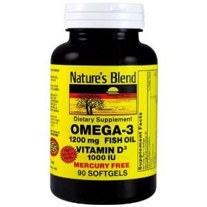  Natures Blend Omega 3 Fish Oil 1200mg and Vitamins D3 
