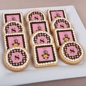    Monkey Girl   Personalized Baby Shower Cookies Toys & Games