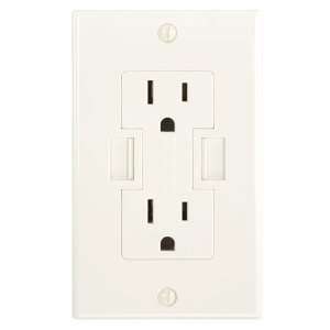   Wall Outlet with USB Charging Ports (Light Almond)