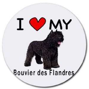  I Love My Bouvier des Flandres Round Mouse Pad Office 