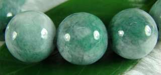 Large Rich Green Natural A Elastic Bead Bangle Bracelet Jade Jadeite B 