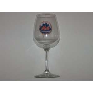  NEW YORK METS 12 ounce Team Logo WINE GLASS Sports 