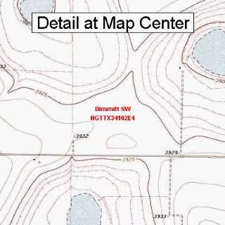   Topographic Quadrangle Map   Dimmitt SW, Texas (Folded/Waterproof