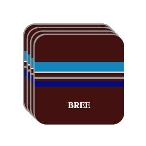 Personal Name Gift   BREE Set of 4 Mini Mousepad Coasters (blue 