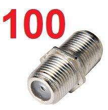 100 X F CONNECTOR female RG6 RG59 COUPLER Coaxial Cable  
