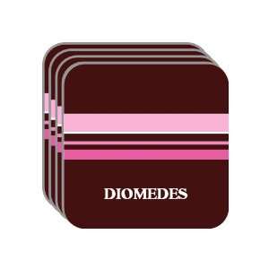 Personal Name Gift   DIOMEDES Set of 4 Mini Mousepad Coasters (pink 
