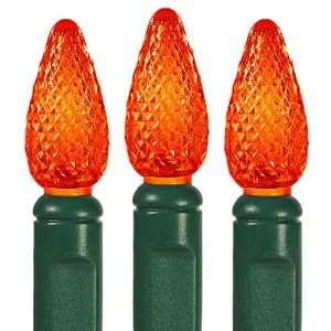  70 Bulbs   LED   Amber Orange C6 Lights   Length 24 ft 
