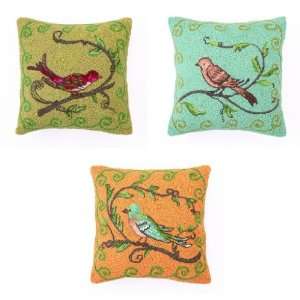  Kate McRostie Bird Watcher Hook Pillow Set of 3 