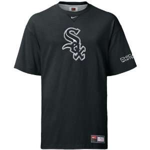 Nike Chicago White Sox Black Logo Tackle T shirt Sports 