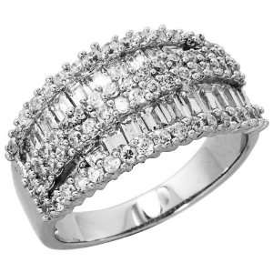 14K White Gold Rhodium Plated Sterling Silver Wedding & Engagement 
