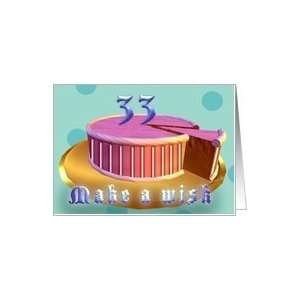  33rd Birthday make a wish Pink cake polka dot stripes 