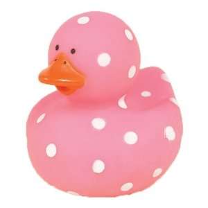  12 pc Mini Pink Polka Dot Rubber Ducks Toys & Games
