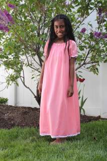 Girl Tricot Shortsleeve Full Length Nightgown (Pastels)  