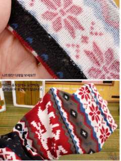 Nordic Pattern Wool Blend Thermal Knit Leggings Tights  
